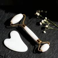 Jade Roller Gua Sha Set - (White Colour)