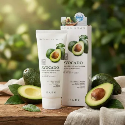Dabo Natural Rich Foam Cleanser Avocado (Moisture & Elastic) - 180ml
