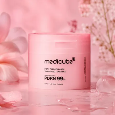 Medicube PDRN 99% Pink Collagen Toning Gel Toner Pad (70ea) - 120ml