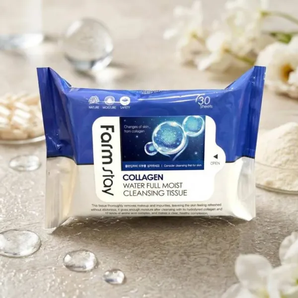 Farmstay Collagen Water Full Moist Cleansing Tissue - 120ml