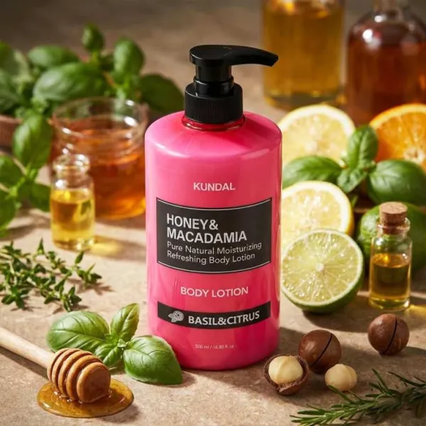 Kundal Honey & Macadamia Pure Body Lotion (Basil & Citrus) - 500ml