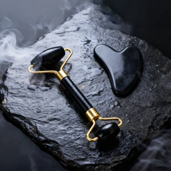 Jade Roller Gua Sha Set - (Black Colour)