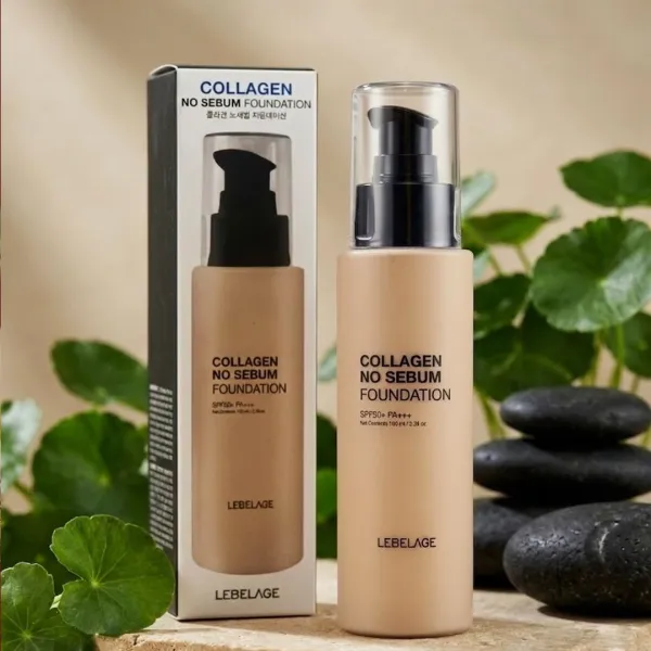 Lebelage Collagen No Sebum Foundation (Natural Beige No.21) SPF 50+ PA+++ - 100ml