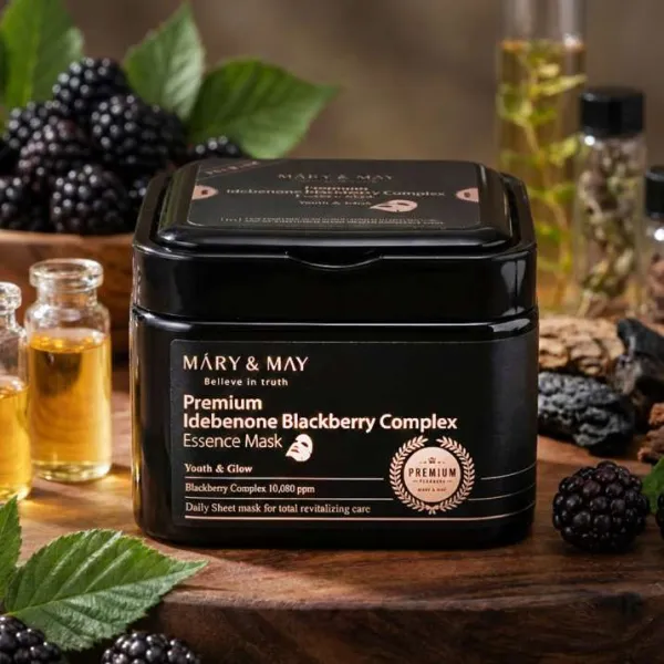Mary & May Premium Idebenone Blackberry Complex Essence Mask (20ea) - 250g