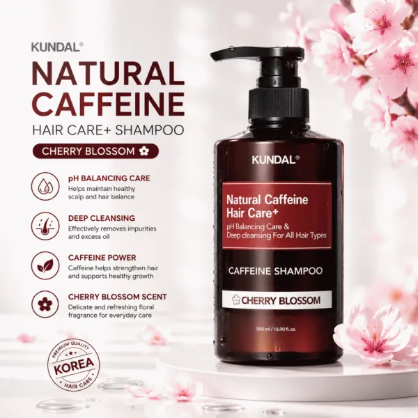 Kundal Caffeine Shampoo (Cherry Blossom) - 500ml