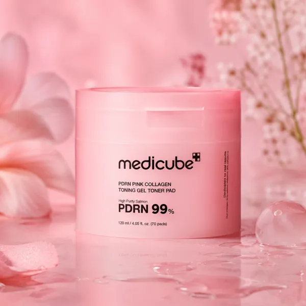 Medicube PDRN 99% Pink Collagen Toning Gel Toner Pad (70ea) - 120ml