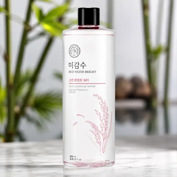 The face shop rice water bright Mild Cleansing Water - 500ml