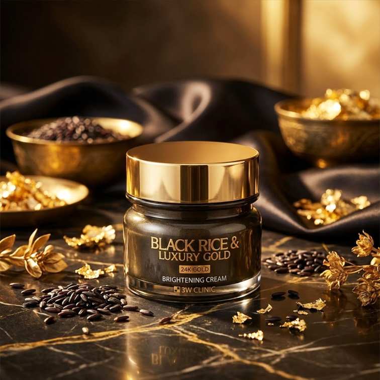 3w Clinic Black Rice & Luxury Gold Brightening Cream - 100gm