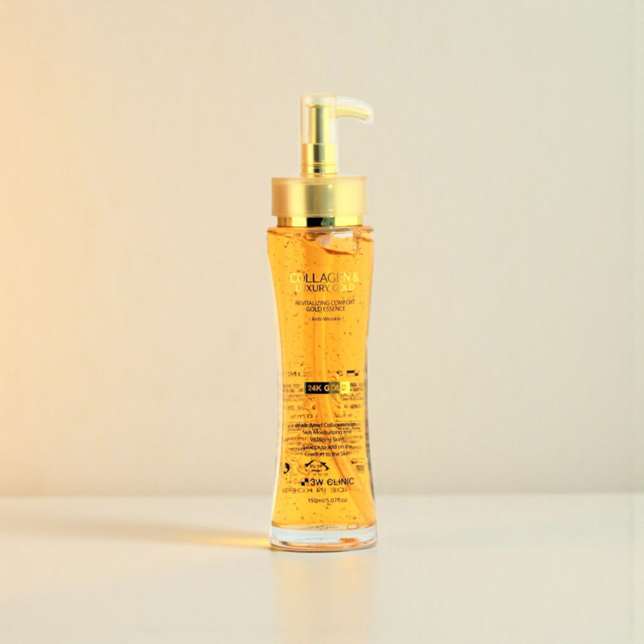 3w clinic collagen & luxury 24k gold essence - 150ml
