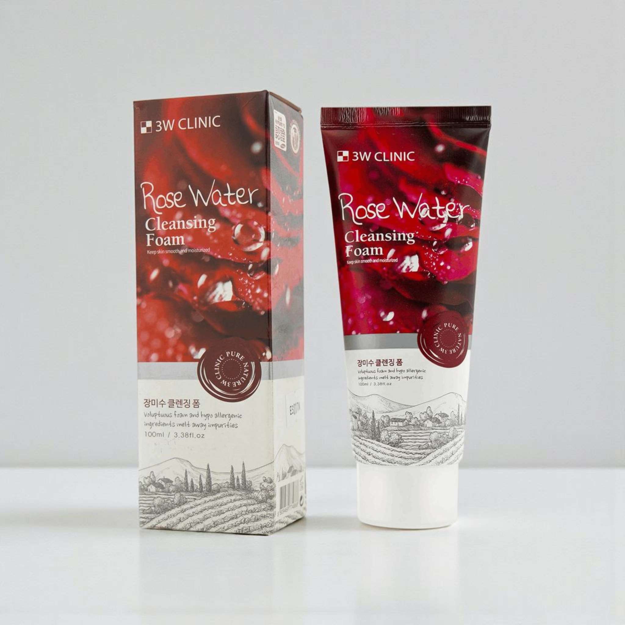 3W Clinic Rose Water Cleansing Foam - 100ml